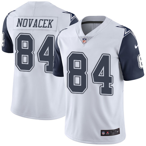 Men's Limited Jay Novacek Nike Jersey White - #84 Rush NFL Dallas Cowboys